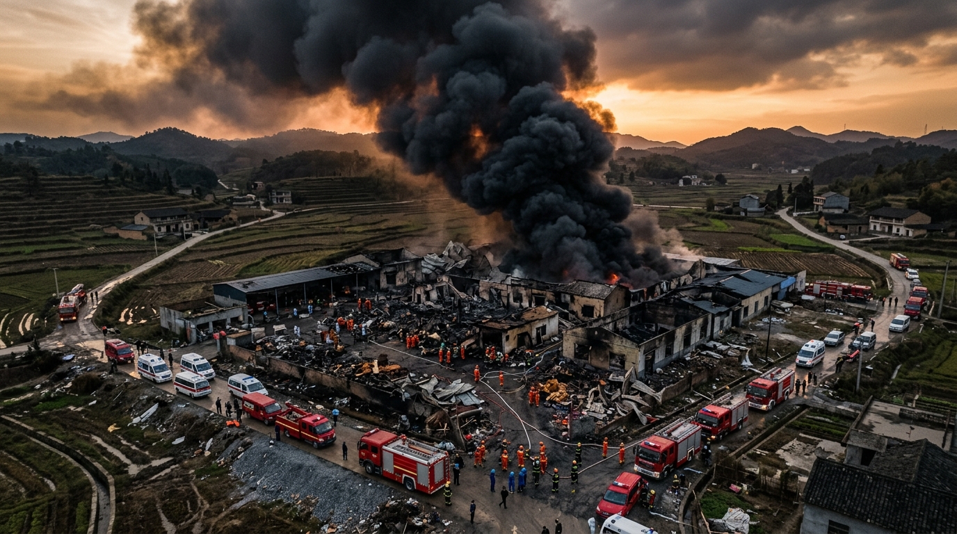 Explozie la o fabrică de artificii din China: 26 de morți