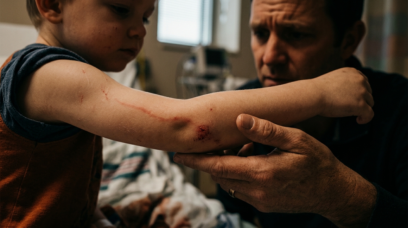 Linia roșie pe piele: semnul care poate ucide un copil în ore