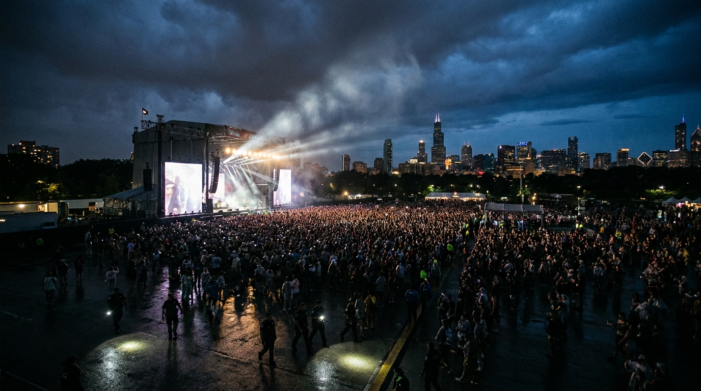 Lollapalooza 2026: 10 arestări după ce festivalul a scăpat de inundații