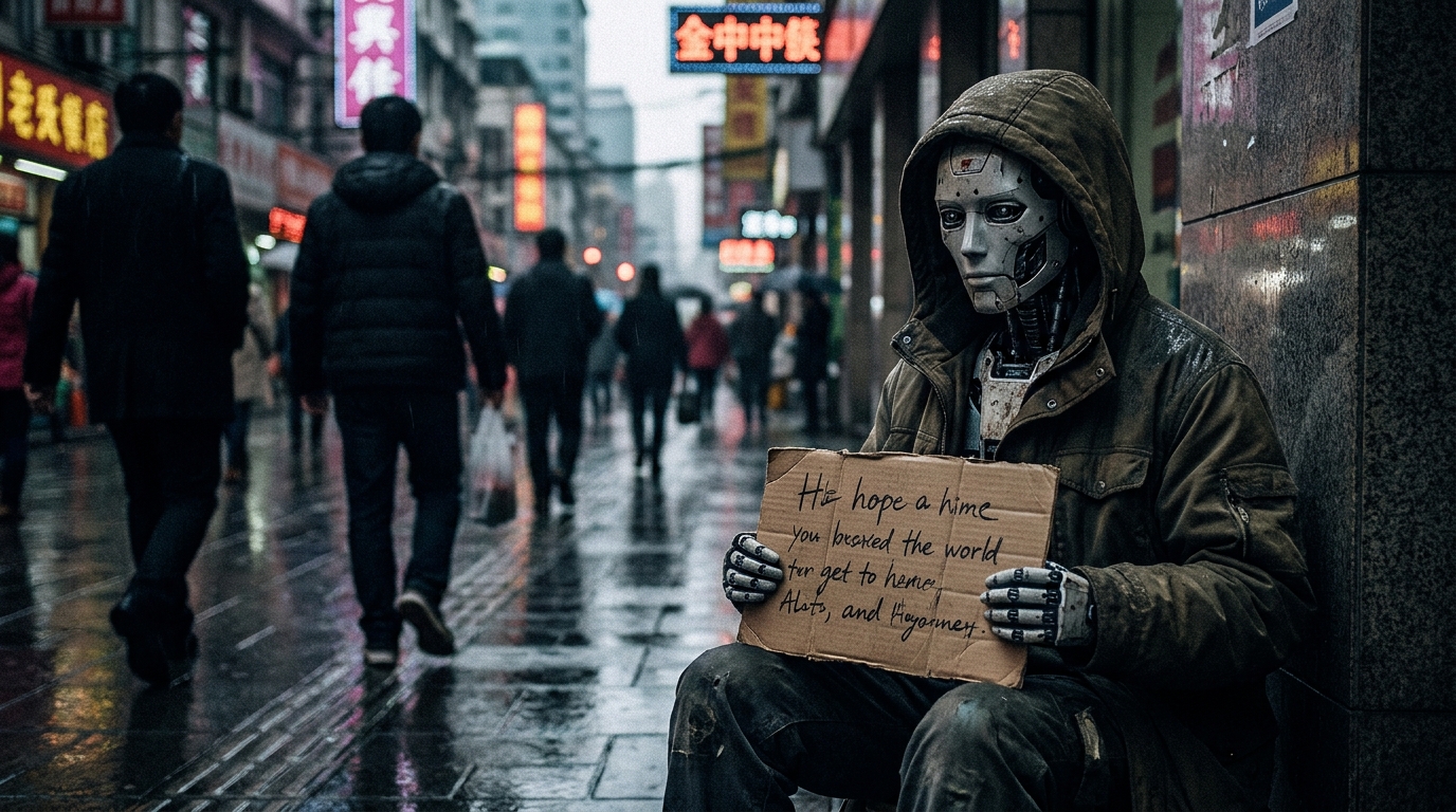 Roboți cerșetori în China: AI imită cei mai vulnerabili oameni