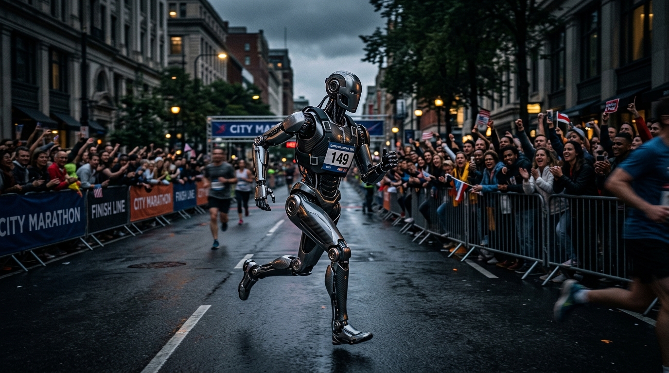 Robotii au alergat un semi-maraton in Beijing. Si au batut oamenii
